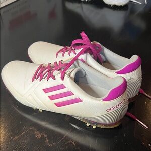 Adidas Adizero Women's White and Pink Golf Shoes